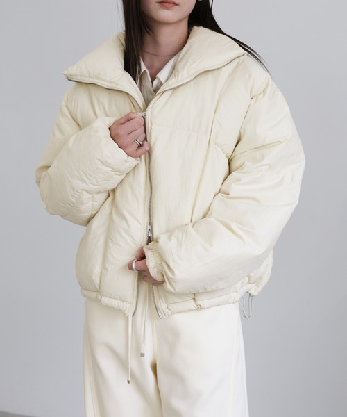 【新品】セレクトモカ　アウター　レイヤードボリュームスリーブダウン　ホワイト 新品】セレクトモカ アウター レイヤードボリュームスリーブダウン