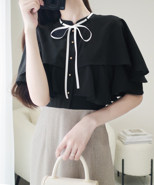 「mily bilet」 半袖ワンピース LARGE ブラック レディース_画像4