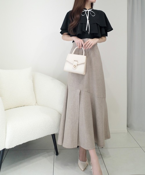 「mily bilet」 半袖ワンピース LARGE ブラック レディース_画像6