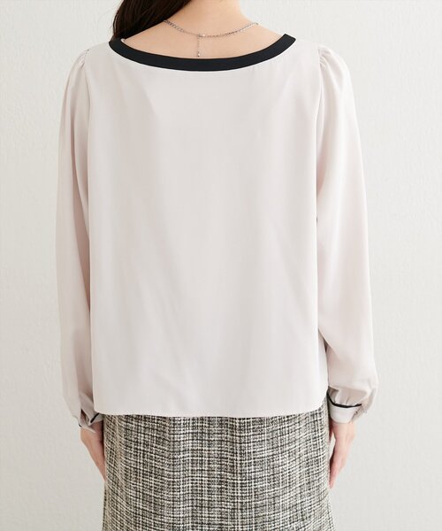natural couture ブラウス シャツ 「WEB限定」バイカラーボートネック