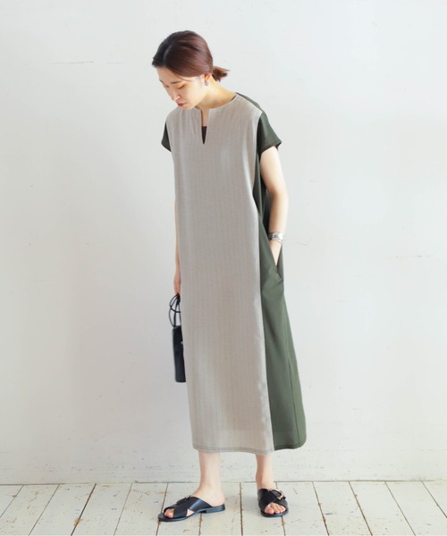 「NOMBRE IMPAIR」 半袖ワンピース FREE ネイビー レディース_画像3