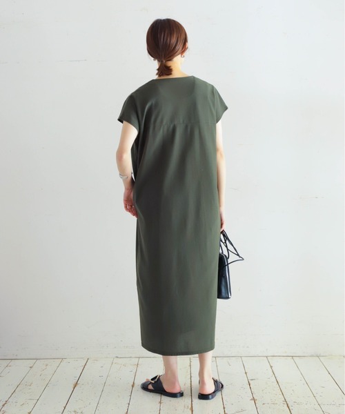 「NOMBRE IMPAIR」 半袖ワンピース FREE ネイビー レディース_画像4