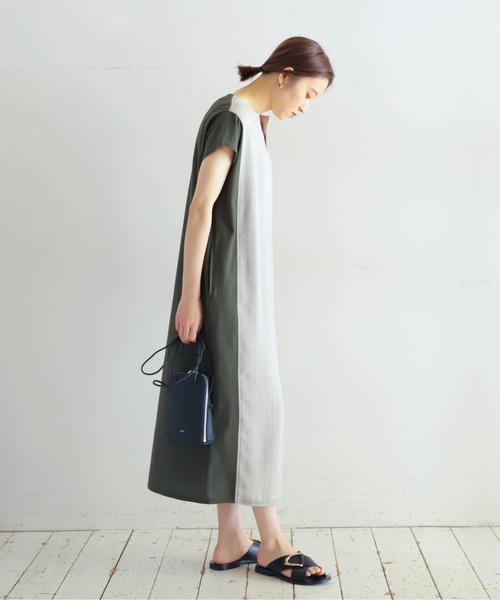 「NOMBRE IMPAIR」 半袖ワンピース FREE ネイビー レディース_画像5