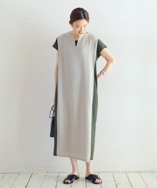 「NOMBRE IMPAIR」 半袖ワンピース FREE ネイビー レディース_画像6