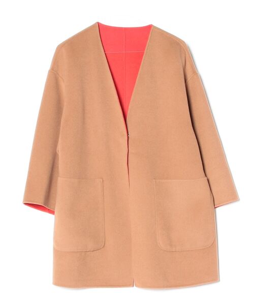 美品　UNITED ARROWS ノーカラーコート 36 UNITED ARROWS（ユナイテッドアローズ） ノーカラーコート 36 ブラウン