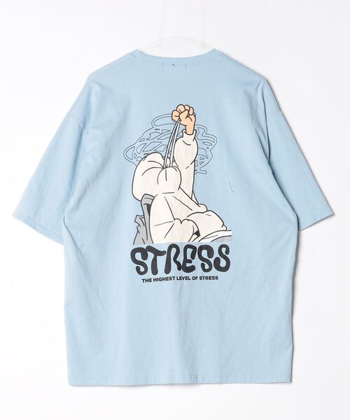 「ANOTHER」 ワンポイント7分袖Tシャツ - ブルー メンズ_画像2