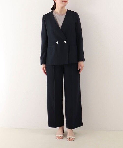 「NOLLEY'S LIGHT」 ノーカラージャケット 38 ベージュ レディース_画像3