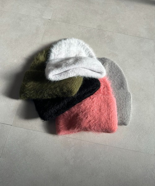 lulufa ニット帽 ニットキャップ ふんわりモヘアニットスタンダード