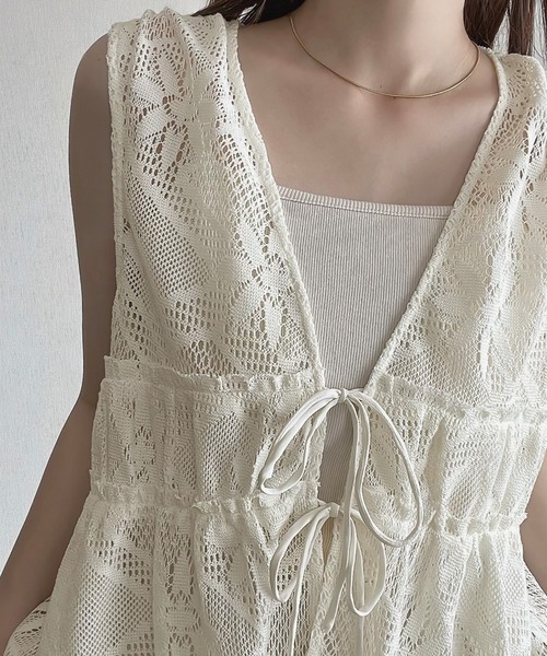 「LAUIR」 ベスト MEDIUM ブラック レディース_画像3