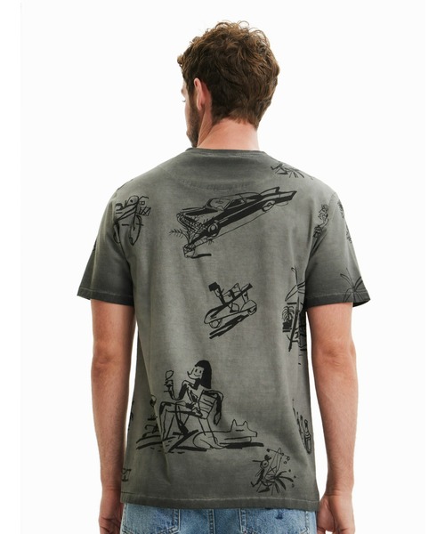 「Desigual」 半袖Tシャツ X-LARGE ブラック メンズ_画像4