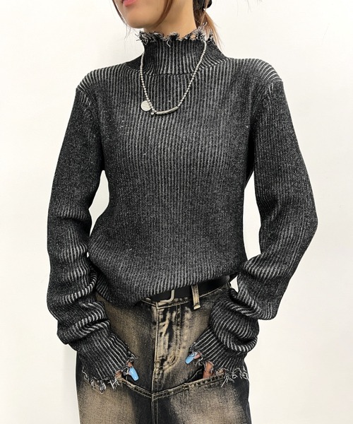 「WHO'S WHO gallery」 タートルネックニット FREE イエロー レディース_画像3