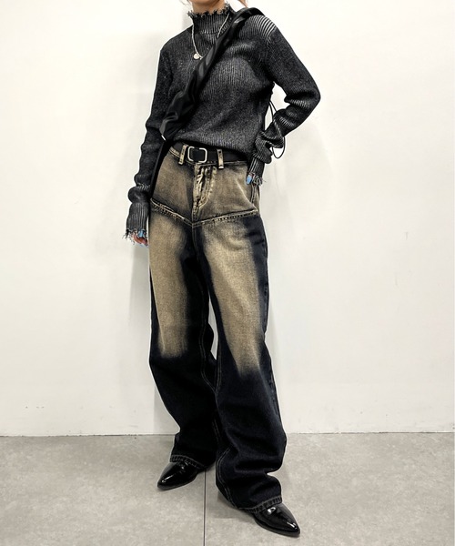 「WHO'S WHO gallery」 タートルネックニット FREE イエロー レディース_画像7