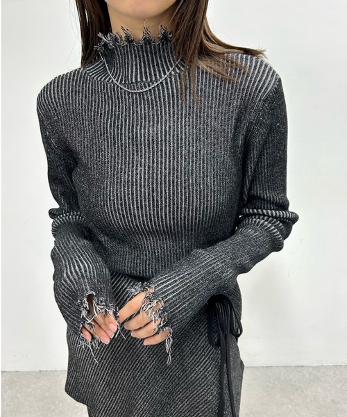 「WHO'S WHO gallery」 タートルネックニット FREE イエロー レディース_画像8