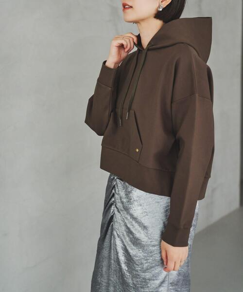 「F by ROSSO」 プルオーバーパーカー FREE モカ レディース_画像2