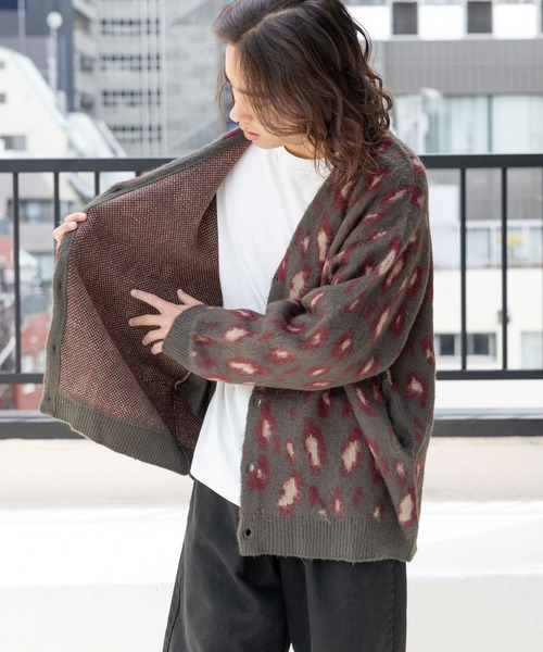 「PBLIM」 ニットカーディガン FREE レッド系その他 レディース_画像2