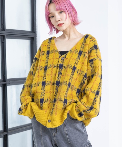 「PBLIM」 ニットカーディガン FREE レッド系その他 レディース_画像8