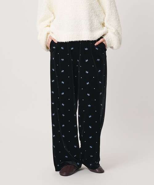 BEAUTY＆YOUTH UNITED ARROWS パンツ エンブロイダリー ベロアイージー