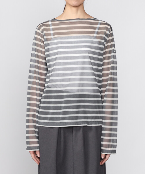 tシャツ ORCIVAL | シースルー ボートネック長袖カットソー WOMEN レディースの画像
