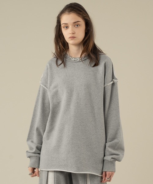 「selle glant」 スウェットカットソー LARGE 杢グレー メンズ_画像2