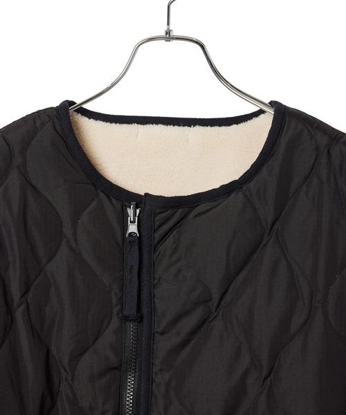 「TAION」 キルティングブルゾン M オリーブ レディース_画像3