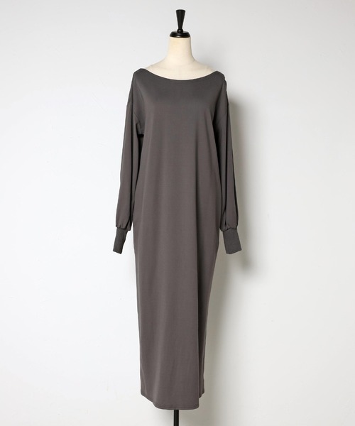 「Bonjour Sagan」 長袖ワンピース FREE チャコールグレー レディース_画像8