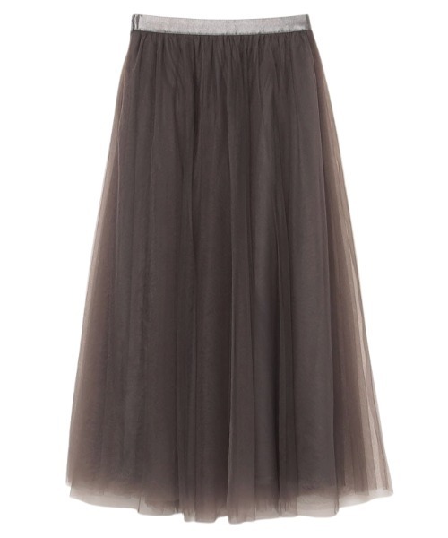 「anuans」 フレアスカート SMALL チャコールグレー レディース_画像3