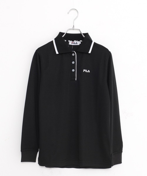 「FILA」 長袖ポロシャツ M ネイビー レディース_画像5