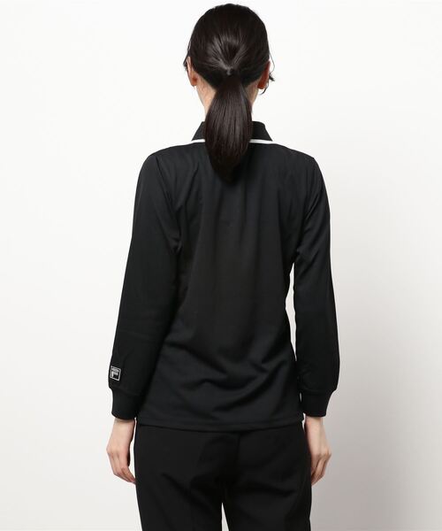 「FILA」 長袖ポロシャツ M ネイビー レディース_画像6