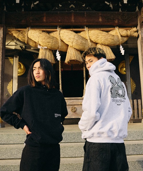 「HUF」 プルオーバーパーカー LARGE アッシュグレー メンズの画像