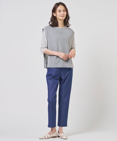 T447 美品 S ドゥロワー ボーダー 夏服 コットン カットソー レディース tシャツ スムースジャージー ボーダー カットソー レディース