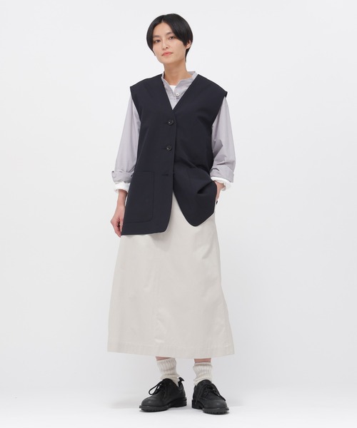 MHL.（エムエイチエル） ブラウス シャツ COTTON RAMIE POPLIN