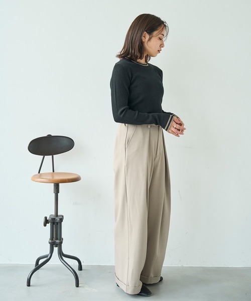 「mil」 長袖ニット S カーキ レディース_画像9