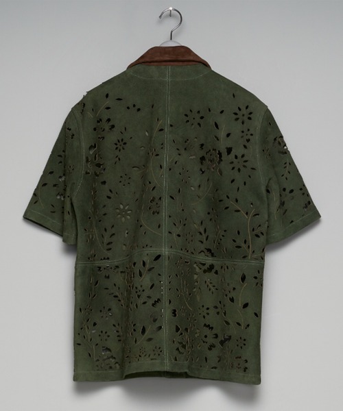 シャツ 「M A S U」BANDANA HOLE LEATHER HALF SLEEVE SHIRT メンズの画像