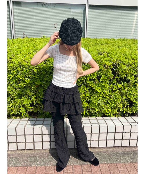 「WC」 ブーツカットパンツ FREE ホワイト レディース_画像5