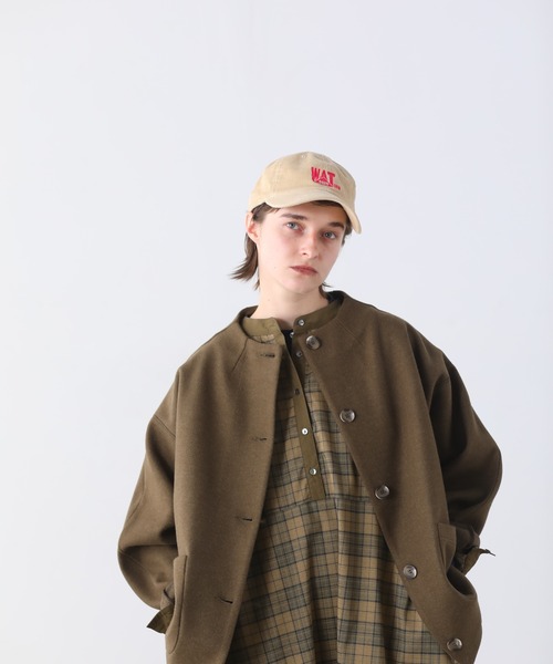 「Kelen」 ノーカラージャケット S カーキ レディース_画像5