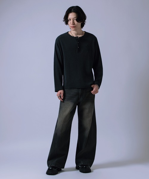 improves（インプローブス） tシャツ クロス 刺しゅう ワッフル ロンT