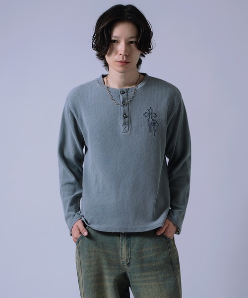 improves（インプローブス） tシャツ クロス 刺しゅう ワッフル ロンT