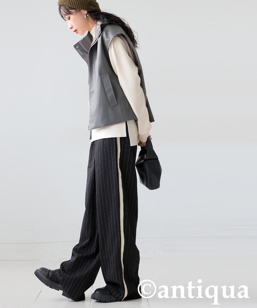 「antiqua」 イージーパンツ ONESIZE ブラック レディース_画像6