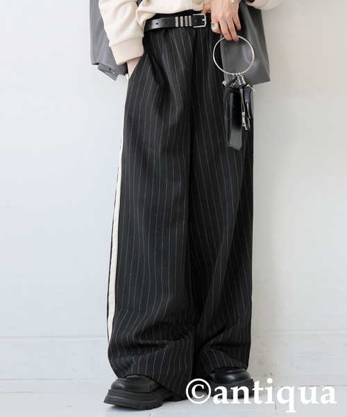 「antiqua」 イージーパンツ ONESIZE ブラック レディース_画像8