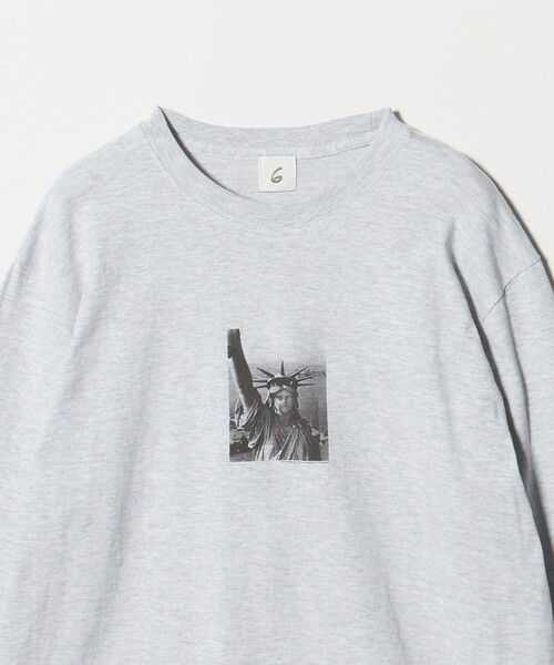 6 tシャツ 「6(ROKU)」NEW YORK PHOTO GRAY ロングスリーブTシャツ