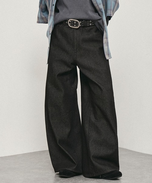 ワイドパンツ ジーンズ 「Alfred Alex」Rigid Wide Baggy Recycled