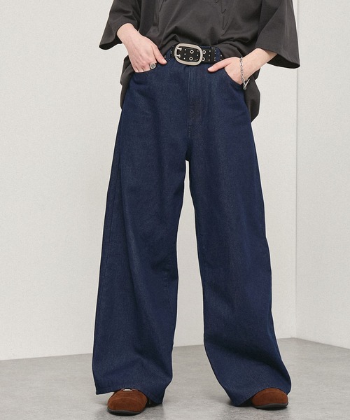 ワイドパンツ ジーンズ 「Alfred Alex」Rigid Wide Baggy Recycled