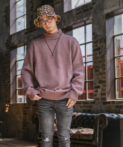 「ADMIX/ATELIER SAB MEN」 長袖ニット 48 ダークベージュ メンズ_画像7