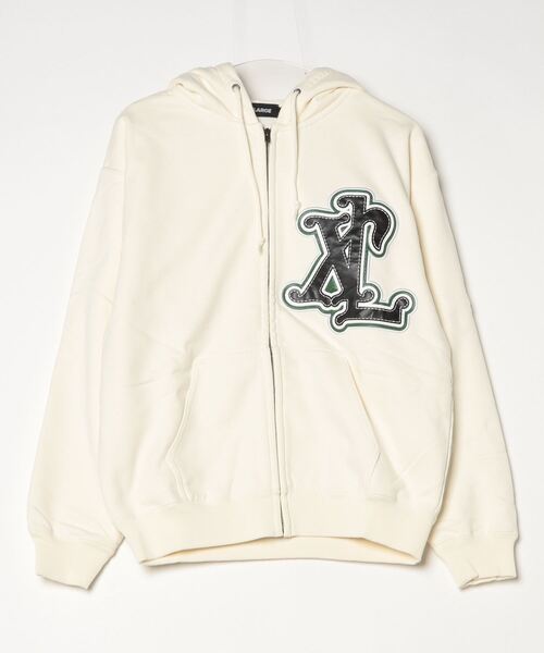   ホワイト パーカー M XLARGE（エクストラ ラージ） ジップアップパーカー M オフホワイト