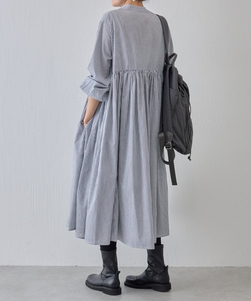 「BEARDSLEY」 長袖ワンピース S ネイビー レディースの画像