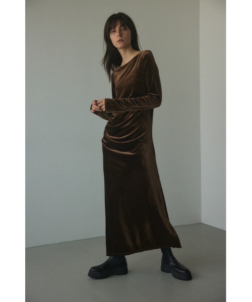 「BLACK BY MOUSSY」 長袖ワンピース FREE グレー レディース_画像6