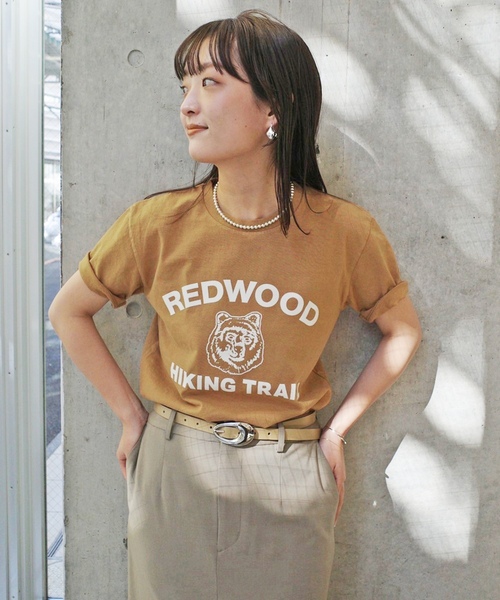 「MIXTA」 半袖Tシャツ FREE キャメル レディース_画像4