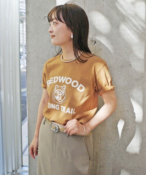 「MIXTA」 半袖Tシャツ FREE キャメル レディース_画像5