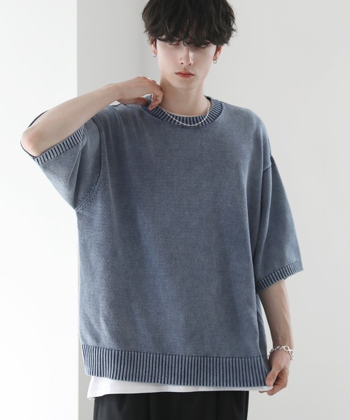 ETELIO」 半袖ニット M ブルー メンズ : ZOZOTOWN Yahoo!店 - 通販