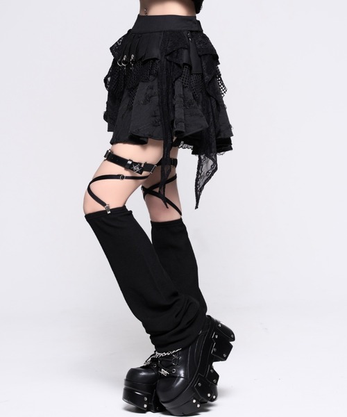 REFLEM レフレム レザーフリルスカート 地雷系 サブカル ブラック REFLEM（レフレム） スカート 「REFLEM/レフレム」ドッキング